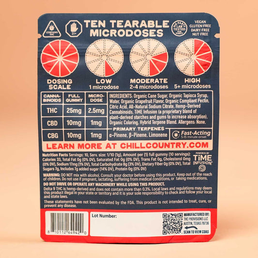 25mg Grapefruit Gummies - Case of (20) 1ct Bags