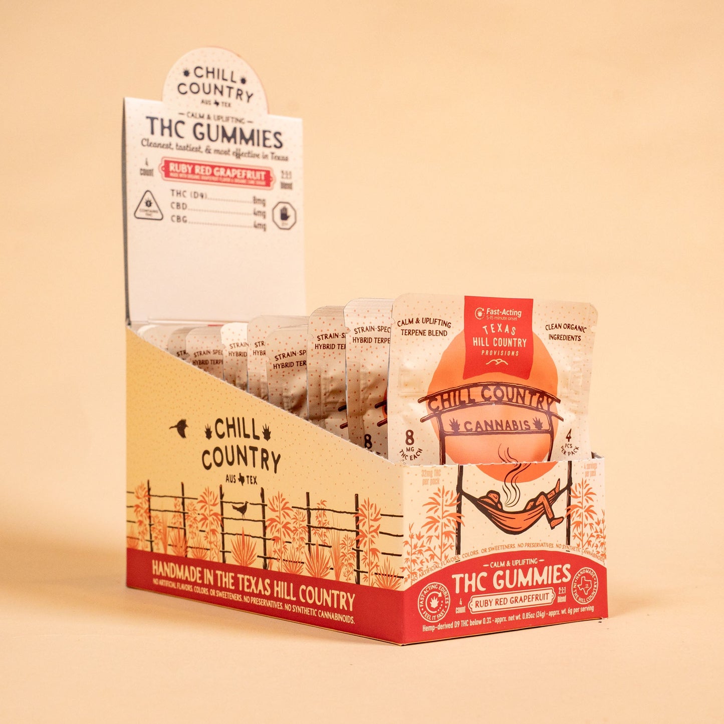 8mg Grapefruit Gummies - Case of (10) 4ct Bags