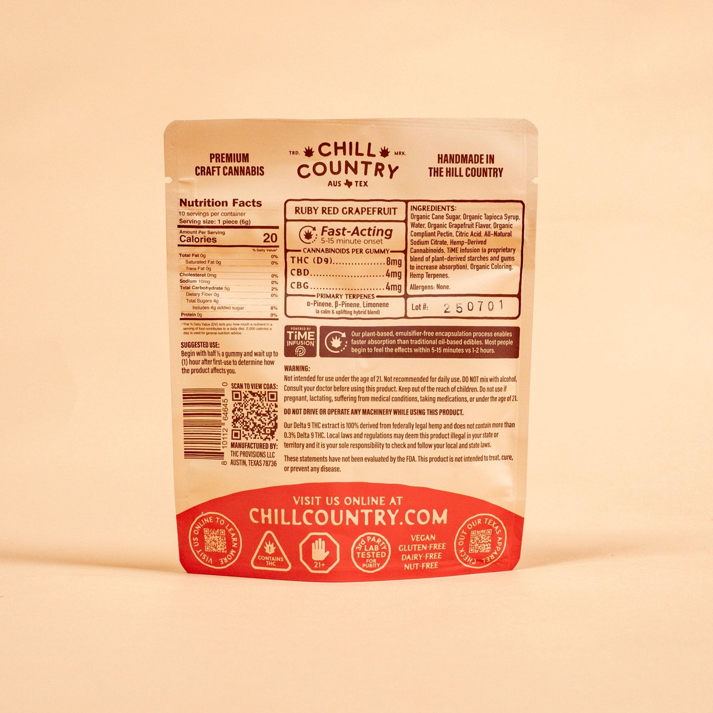 8mg Grapefruit Gummies - Case of (10) 10ct Bags