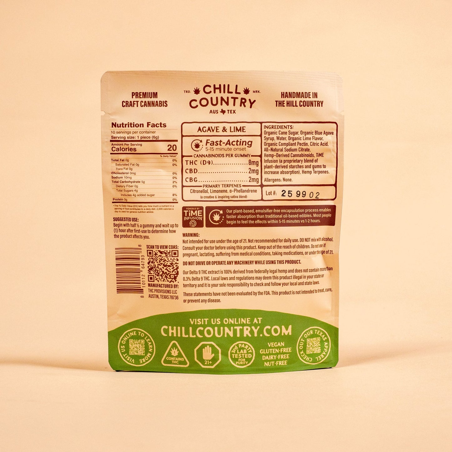 8mg Agave & Lime Gummies - Case of (10) 10ct Bags